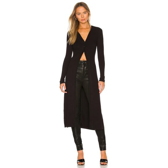 NWT The Range Long Sleave Black Duster Sweater Cardigan Size Large (Runs small) - Picture 1 of 3